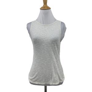 Free People Tank Top Womens XS White Sheer Cotton Blend Tiered Tulip Back Hem
